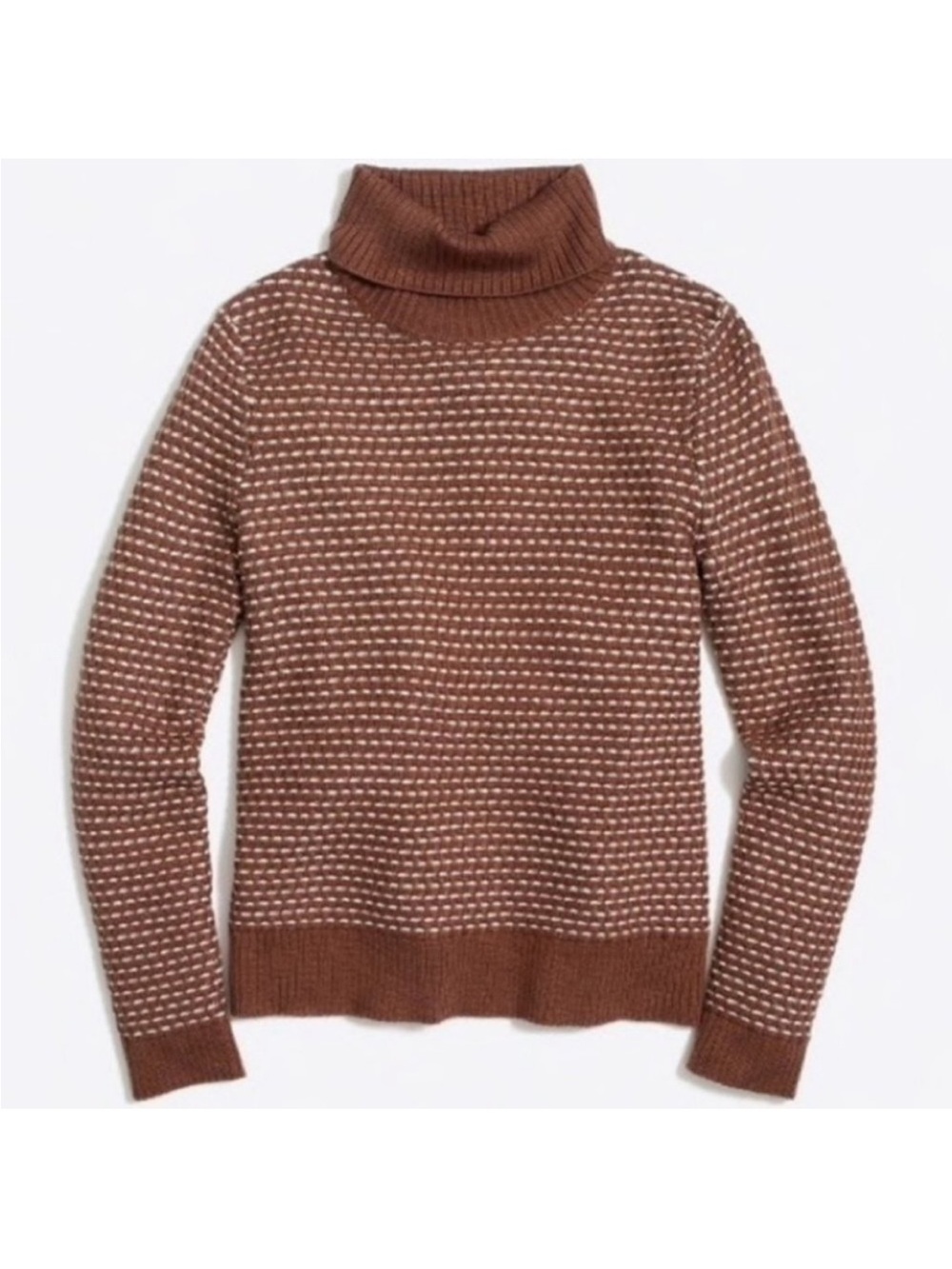J Crew Caramel Brown Knit Turtleneck Sweater Size XS Pullover Boho style